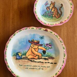 Vintage Selandia Disney Winnie the Pooh Ceramic Bowl Set